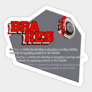 Car brakes definition Sticker